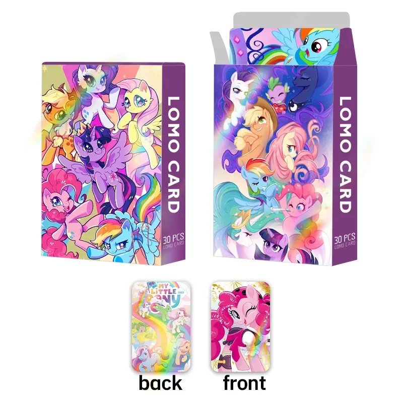 30Pcs My Little Pony Laser Flash Card Anime Card Children\'s Educational Toys Collect Commemorative Cards Kids Birthday Gifts