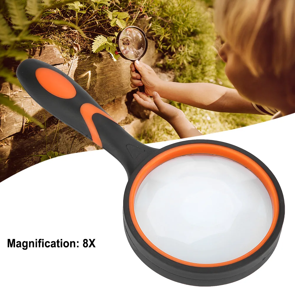 Assist Handle Magnifier 65mm Reading Assist Tool Magnification 8X Handle Magnifier For Newspaper Book Reader Handle Magnifier