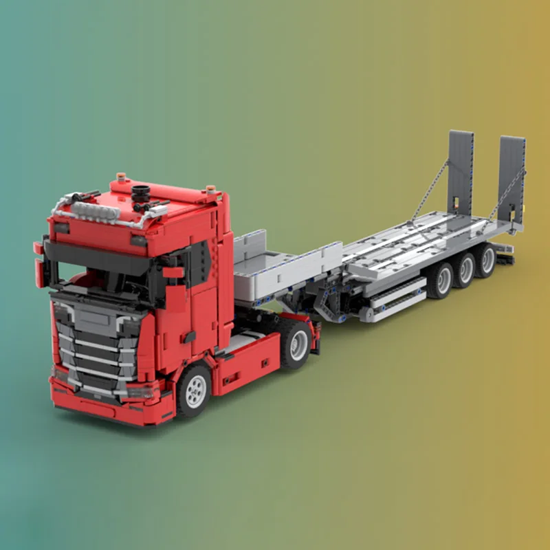 City Car Model MOC Building Bricks 770S Heavy-Duty Traction Trailer Modular Technology Children Holiday Gifts Assemble Toys Suit