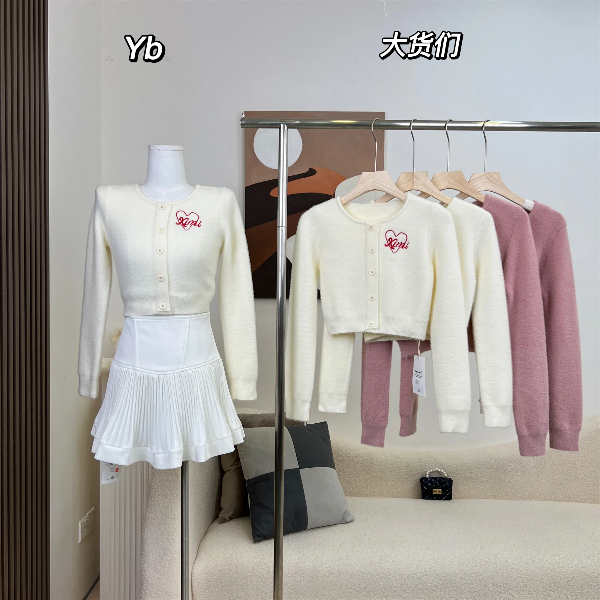 Korea Chic Autumn Bow Embroidery Knitted Cardigans 2024 New Leisure Fashion Single Breasted O-Neck Sweater Knitwear Coat 2000s