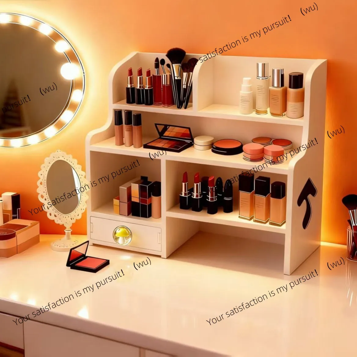 Plastic Cosmetics Storage Box Small Mushroom Student Dormitory Cosmetics Ornament Desktop Storage Finishing Cosmetics Box