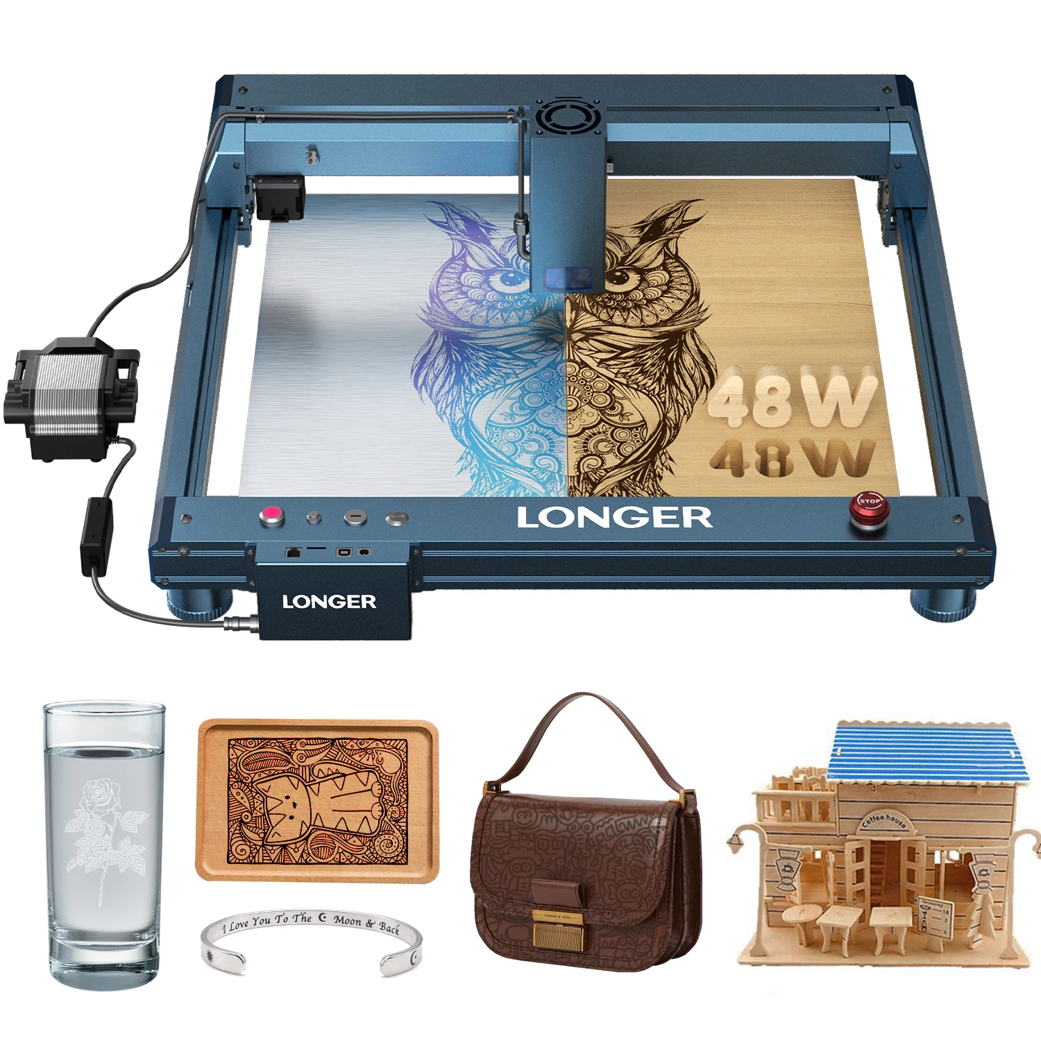 LONGER B1 Upgrade 40W Laser Engraving and Cutting Machine（Complimentary honeycomb board 300*200）