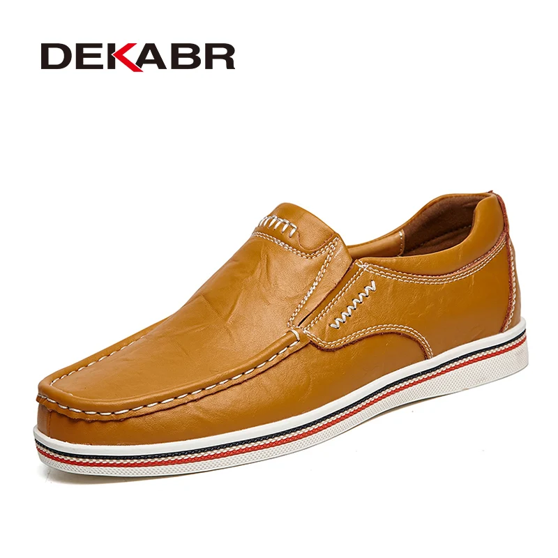 DEKABR Casual Men Shoes Handmade High Quality Cow Leather Fashion Slip On Loafers Flats Comfortable Breathable Driving Shoes