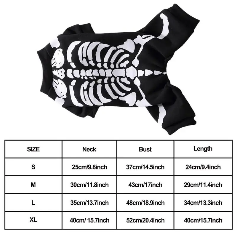 Skeleton Dog Clothes Dog Costumes For Large Dogs Halloween Pet Dog Cat Halloween Skeleton Skull Cute Shirt Puppy Kitten