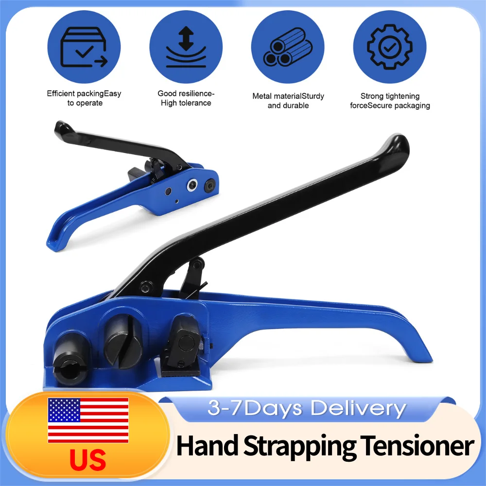 

Heavy Duty Steel Strapping Tensioner with Built in Cutter Versatile Manual Packing Tool for Shipping Warehouse and Freight