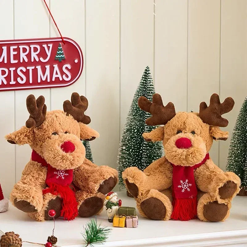 

Christmas Sitting Elk Stuffed Animal Family Dress Up Holiday Gift