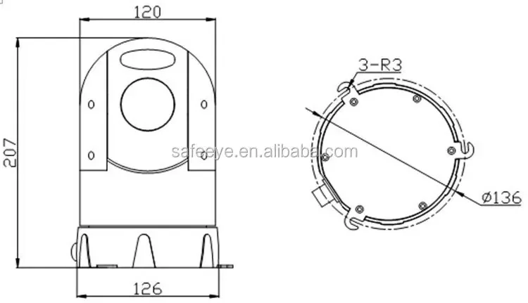 في الهواء الطلق مقاوم للماء IP/SDI/AHD/التناظرية سقف الدورية عموم إمالة مركبة شنت سيارة PTZ سرعة الكاميرا PTZ-L100