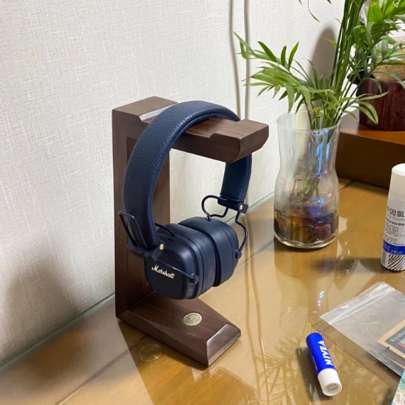 

Natural Walnut Earphone Stand for Marshall Sony Customized Desktop Storage Personalized Phone Stand Gaming Headphones Holder