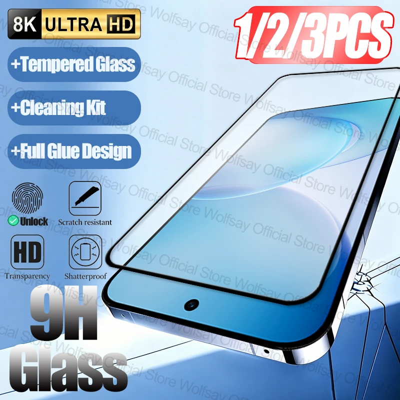 1/2/3PCS Screen Protector For oppo Reno16 Pro Tempered Glass oppo Reno16 Pro Full Glue Cover Protective Phone Glass Reno16 Pro