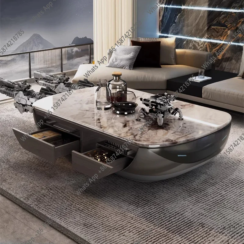 

N65 Nordic Designer Coffee Tables Luxury Storage Living Room White Coffee Tables Premium Matt Big Glam Console House Accessories
