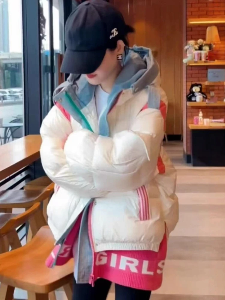Women White Duck Down Coat 2025 New Winter Thicken Down Jackets Ladies Hooded High Quality Fashion Casual Parkas Outwear Clothes