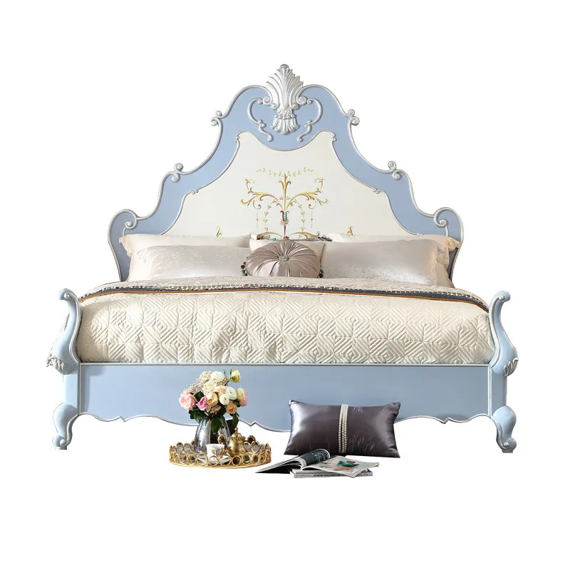 CX French court princess, solid wood hand-painted bed