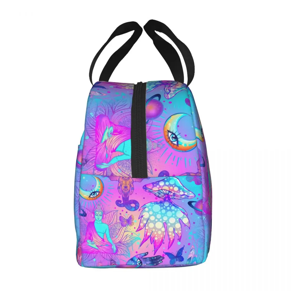 Custom Magic Psychedelic Mushrooms Pattern Trippy Insulated Lunch Tote Bag for Women Portable Thermal Cooler Bento Box School