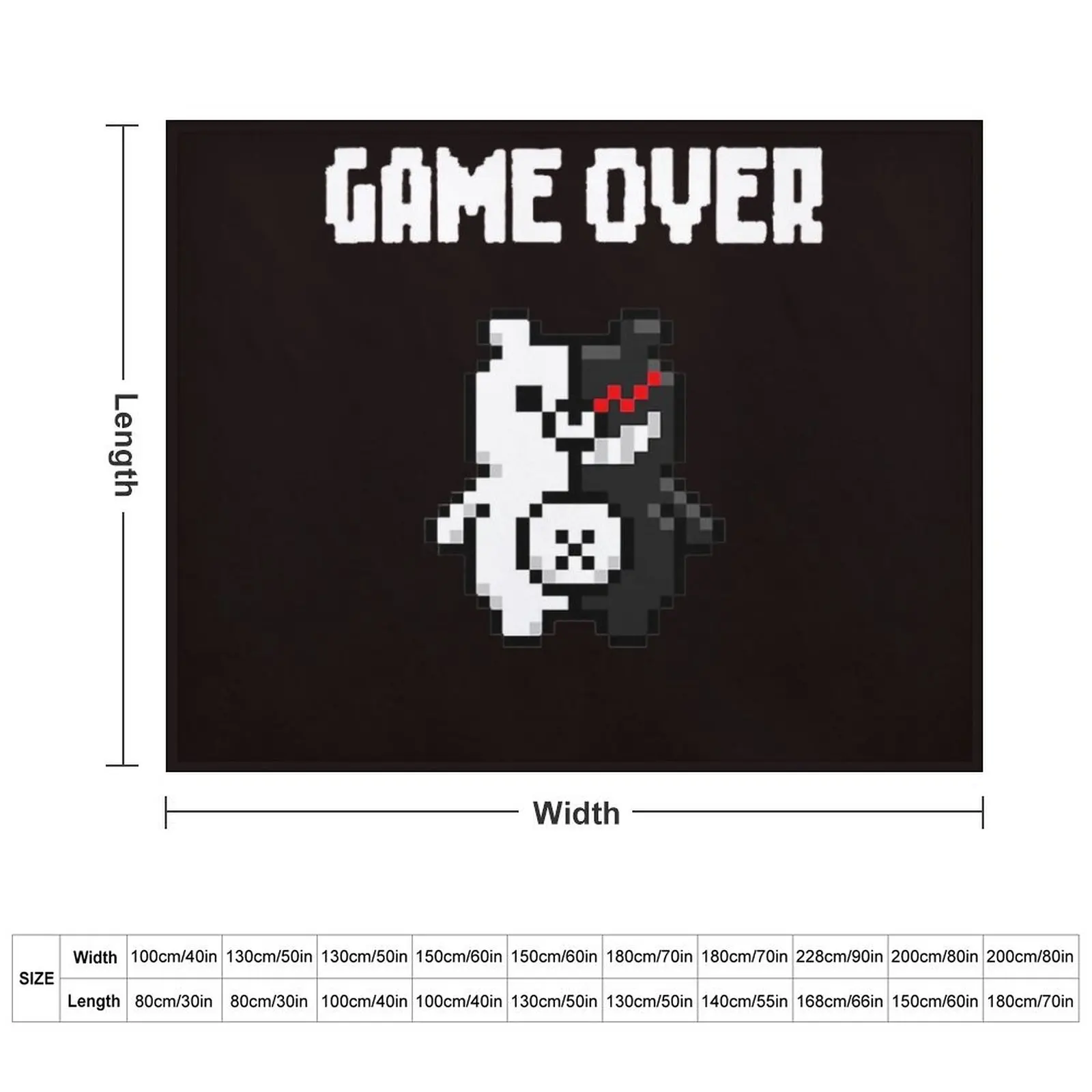 Monokuma Game Over Throw Blanket funny gift Warm Blankets