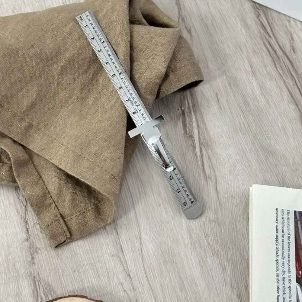 Detachable Clip Stainless Steel Ruler Engraved Scale Accurate Scale Pocket Ruler Metric and Imperial Precision Measuring