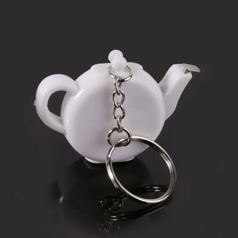 Teapot-shaped Tape Measure ABS & Steel Ruler Portable Keychain Ruler Lightweight Measuirng Tool Bag Decoration Present