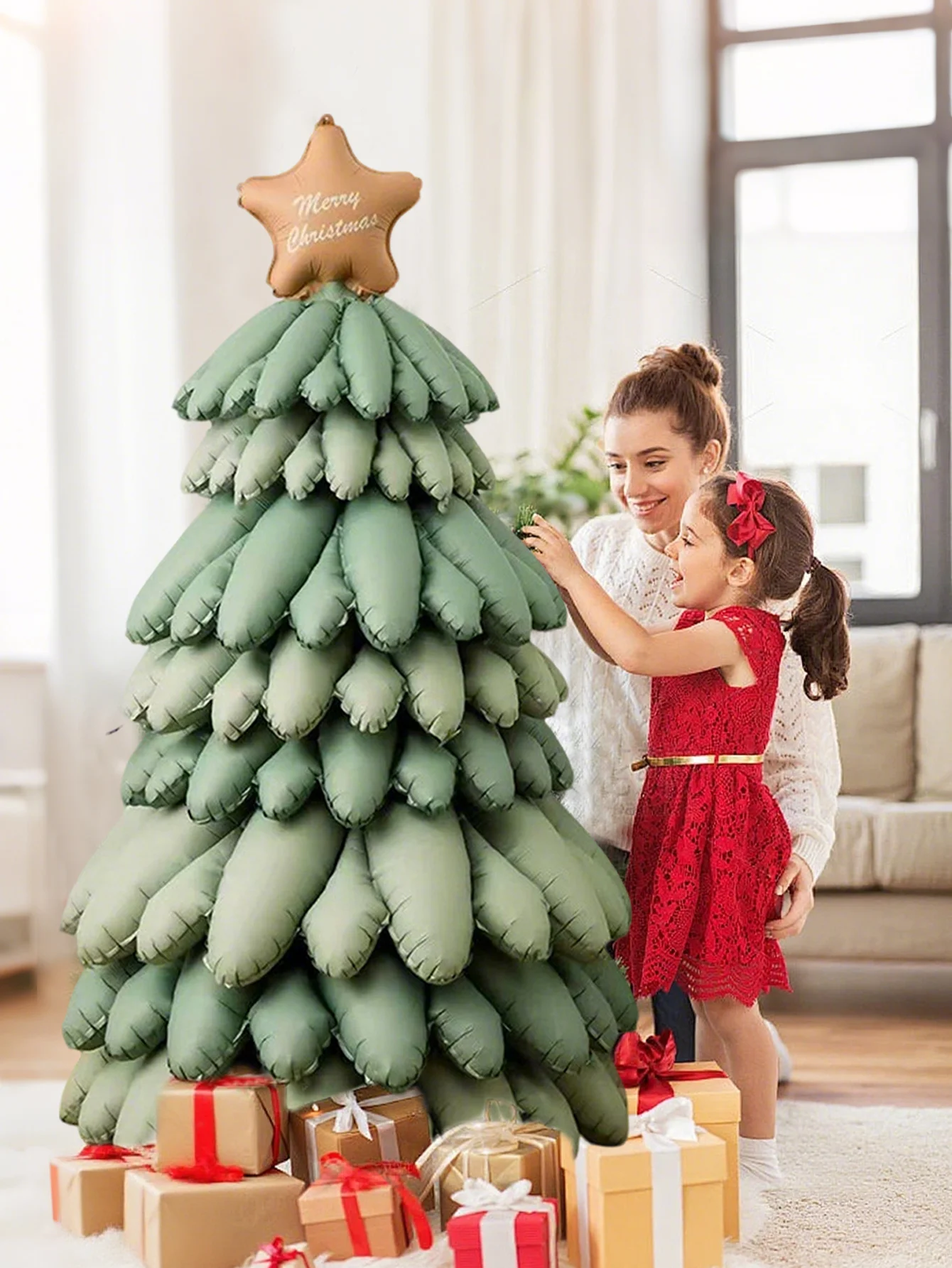 قطعة واحدة من بالون شجرة عيد الميلاد الكبير، مناسب لحفلة عيد الميلاد، زينة عيد الميلاد، حفلة العطلات، حفلة عيد الميلاد