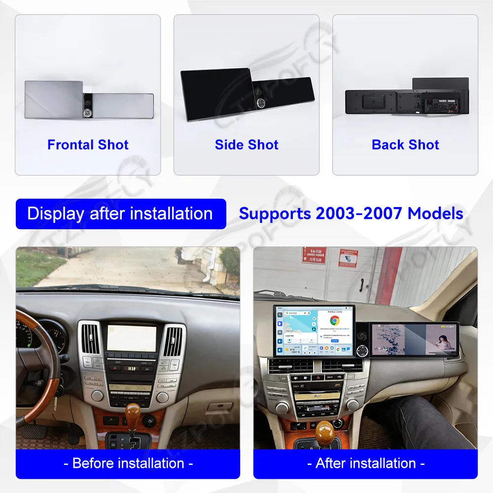 Lizpofly 13.1in+12.3 inch Android Car Radio For Lexus RX 330 350 2003-2007 CarPlay GPS Navigation Multimedia Video Player Stereo