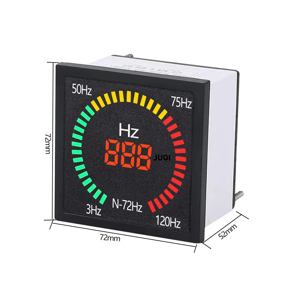 N-72 AC rotary table signal indicator light LED digital display voltage AC50-500V current 3-120A frequency 3-120HZ meter 72x72mm