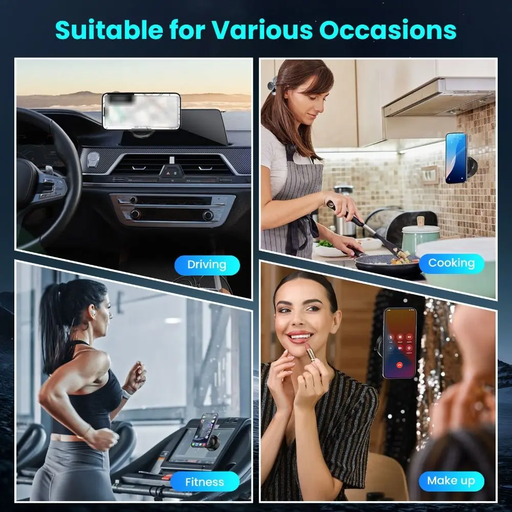 

Suction Cup Magnetic Phone Holder Multi-functional Electric Adsorption Adsorption Bracket Rotatable Foldable