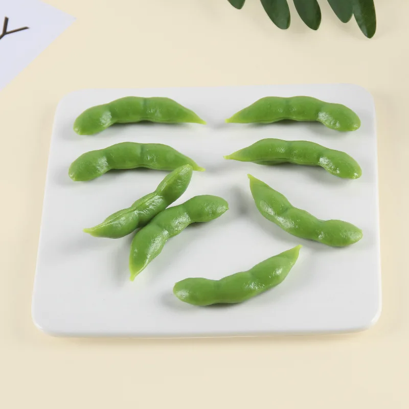 Simulation Green Soybeans PVC Artificial Vegetable Model Fake Food Restaurant Dish Display Props Party Ornaments DIY Home Decor