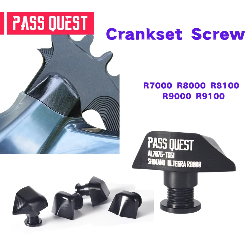 Pass Quest Chainring Bolts Alloy 7075 Crankset Screws for Shimano UT R700/R8000/R8100/R9100/R9200 Bicycle Part