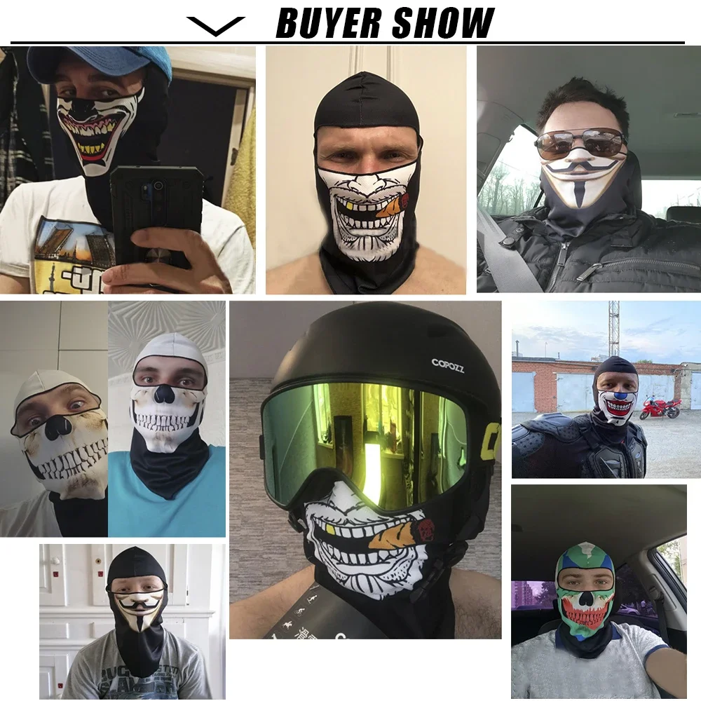 Bestseller 3D-Druck Vollgesichtsmaske Cagoule Halloween Cosplay Lustige Coole Totenkopf-Tier-Skimaske Balaclava – Detail 8