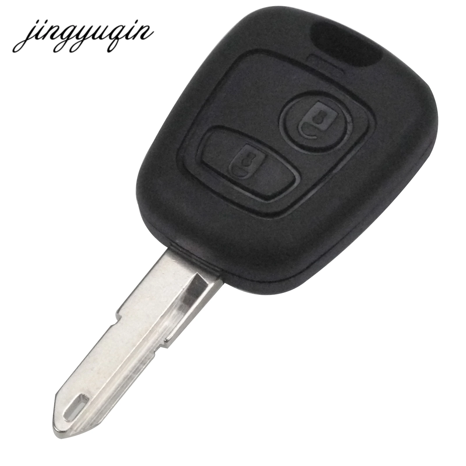 Jingyuqin 2 Pulsante Chiave Dell\'automobile Fob Borsette Per Peugeot 206 207 Citroen C1 C2 C4 Ne73 Uncut Lama Vuota Fob A Distanza caso di ricambio