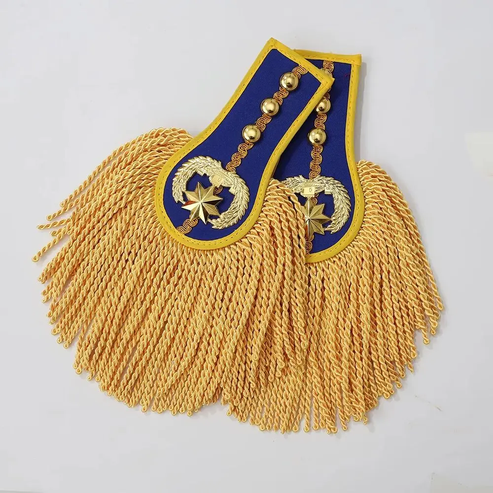 1Pair Multipurpose Shoulder Pad Epaulettes Brooch Board Colorful Tassel Fringe Epaulets With Buckle Jackets Overcoats Epaulett view 2
