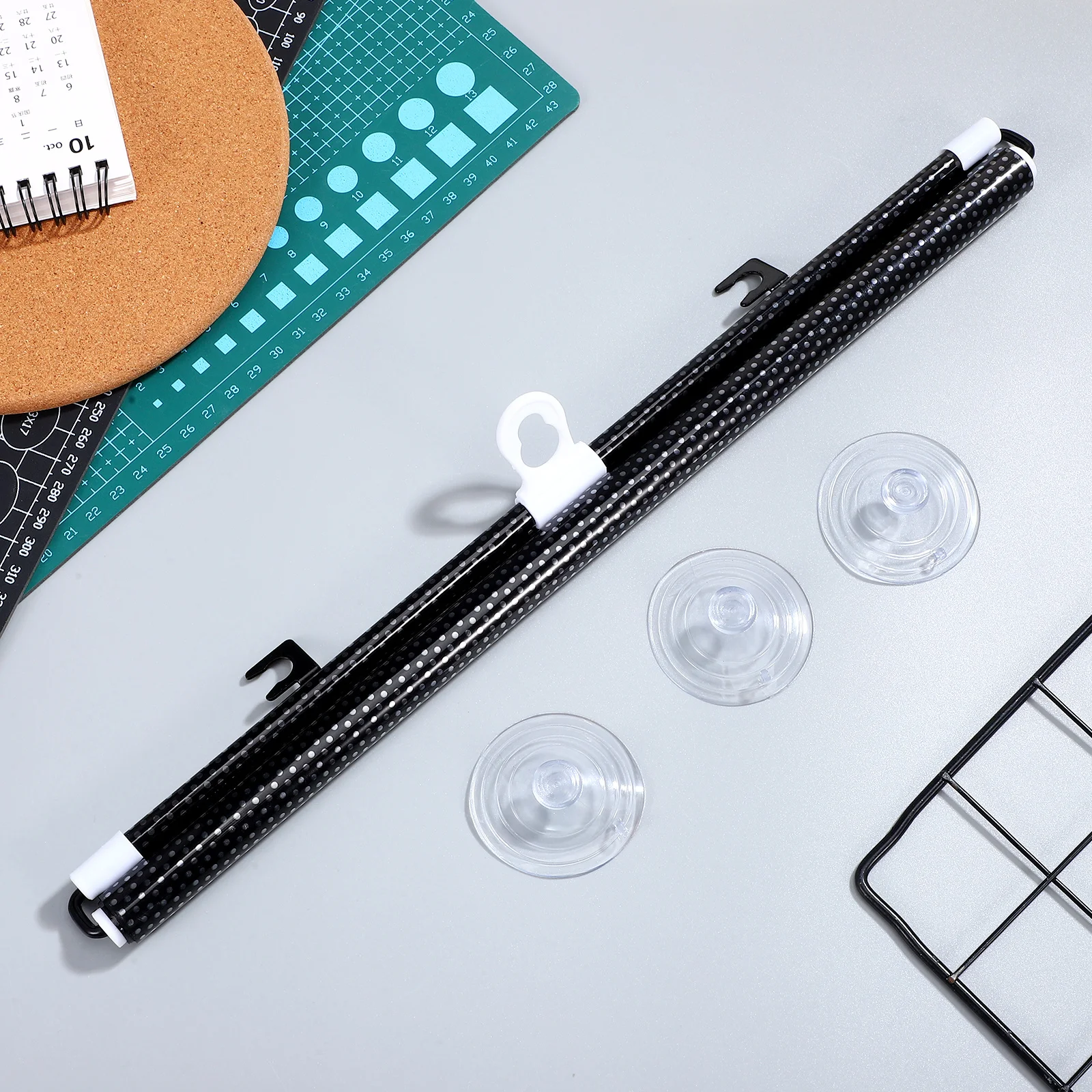 

Portable Balcony Suction Cup Blackout Sunshade Curtain Black Mesh Dot Temporary Blinds Easy Install No Glue Privacy Protection