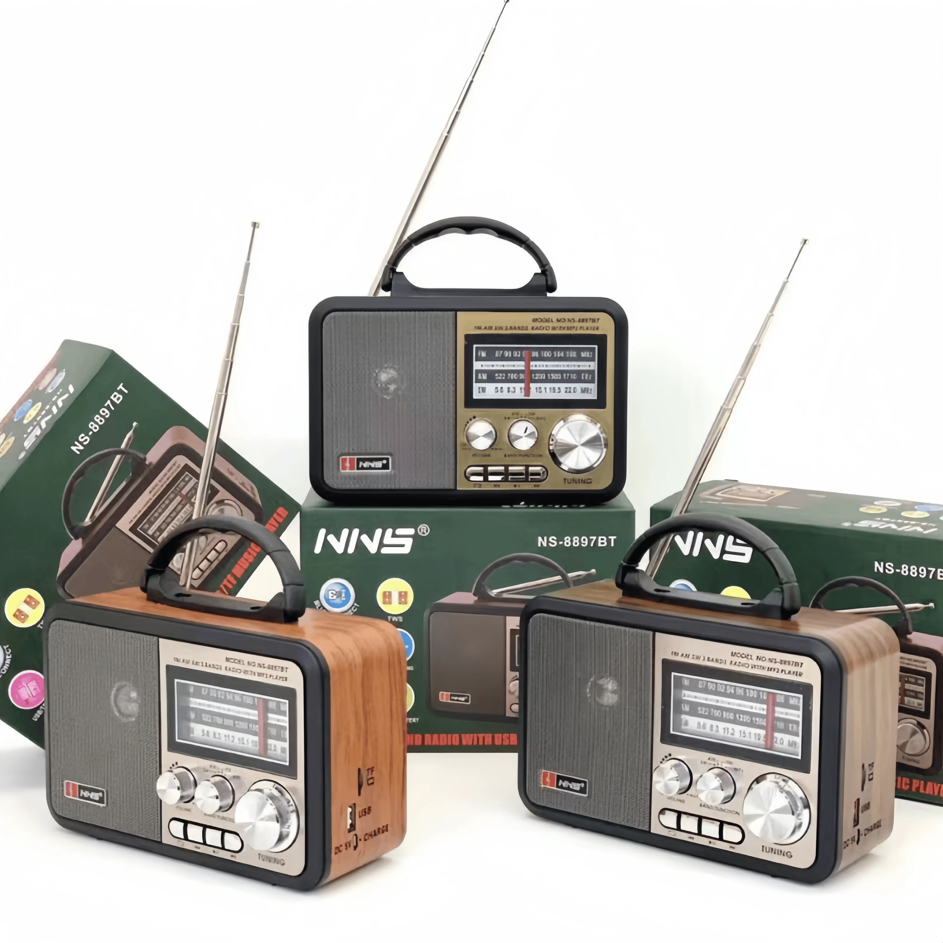 

Портативное полнодиапазонное радио, стабильный сигнал, винтажные радиоприемники FM AM SW, перезаряжаемый Bluetooth-динамик, музыкальный плеер, поддержка TF-карты