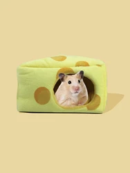 Cute Cheese Shaped Hamster Bed House, Hedgehog Hideout Nest Small Pet Winter Warm Cage Accessories