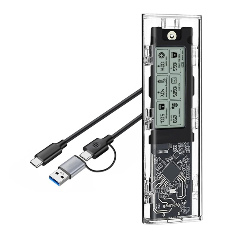 

NVME NGFF SSD Case Clear USB3.2 TypeC 10Gbps PCIE SSD External Drop Shipping