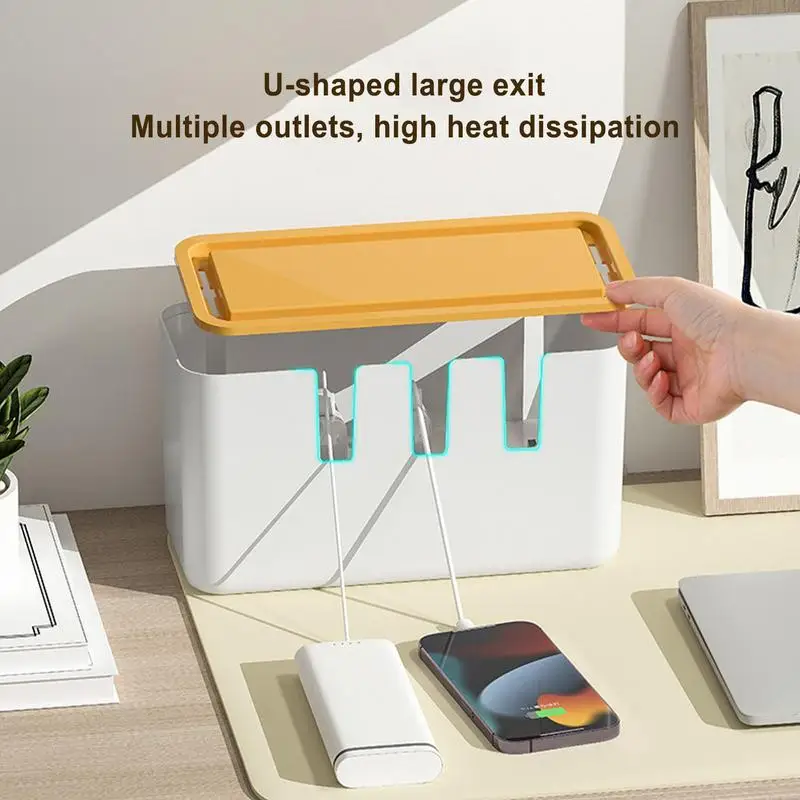 Desktop Cable Management Box Cord Organizer Power Strip Box Cable Box Hide Cords On Desk Floor Office Wire Organizers For Cords