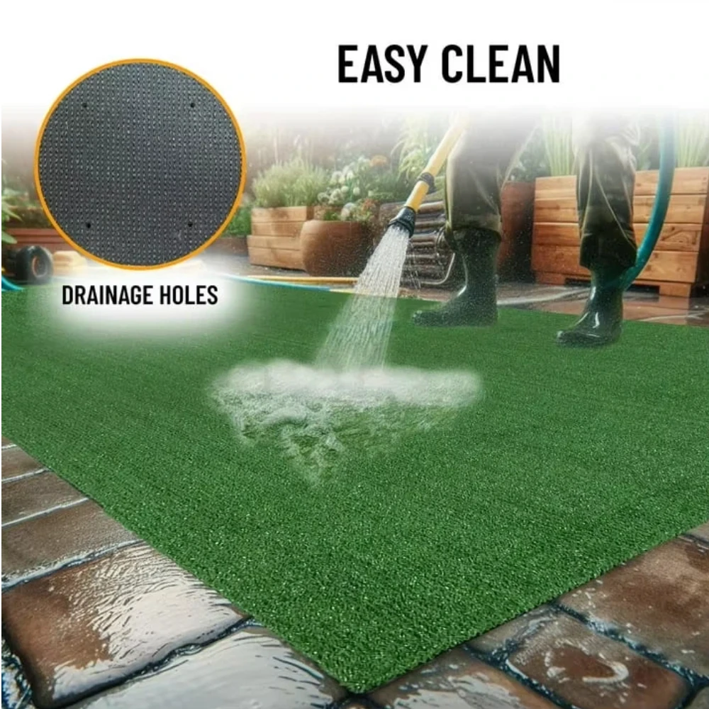 Artificial Grass Turf Rug 6'6' X 9'2', Waterproof Outdoor Grass Carpet for Lawn, Backyard, Patio, Balcony, Garden, Deck, Play Area & Picnic Use, Realistic Synthetic Turf Mat, UV Resistant Fake Grass Rug, Easy Drainage, Low Maintenance Outdoor Flooring Mat - view 5