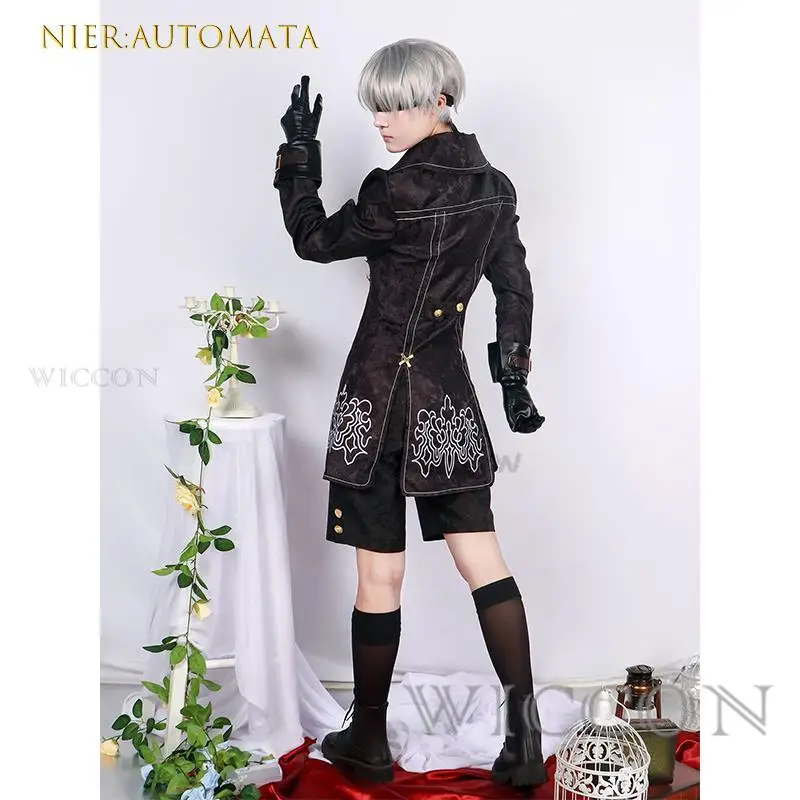 Juego de Anime NieR:Automata Cosplay 9S, Cosplay, Cotsume, YoRHa N ° 9, tipo S, uniforme, chaqueta, pantalones, guantes, traje de Halloween