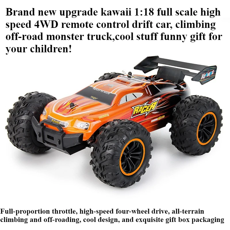 Cool Stuff Toy Car Funny Gift-Kawaii 1:18 High-speed 4WD Rc Drift Car,Climbing Off-road Rc Cars,Remote Control Car,Toys for Kids