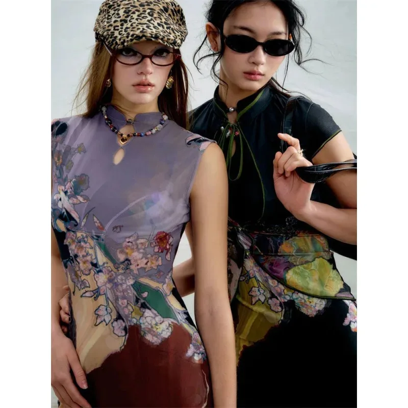 فستان متدرج بتصميم فريد ورائع ومطبوع للنساء فستان طويل صيفي جديد