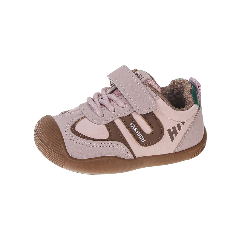 Toddler Retro Casual Sneakers, Anti-Collision Toe Hook and Loop Walking Shoes, Soft Non Slip Baby Trainers Spring Autum