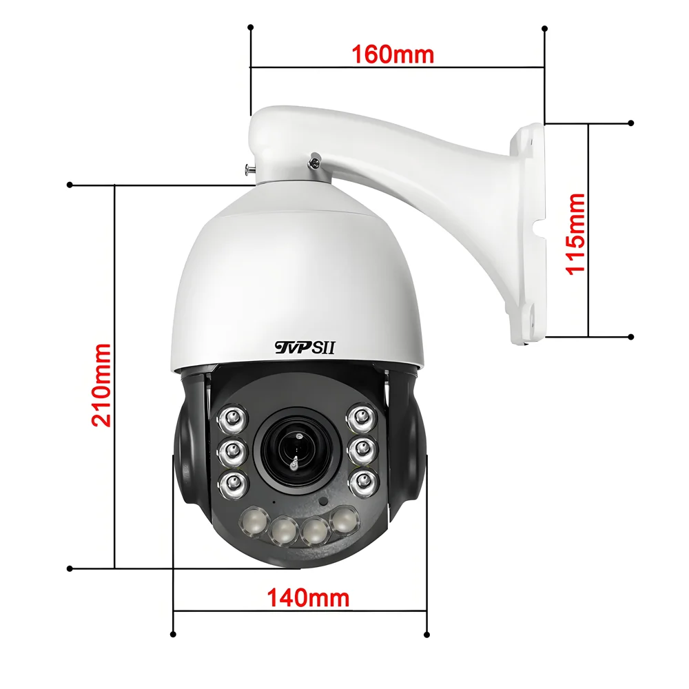 H.265+ Laser infravermelho metal inteligente rastreamento automático cruzeiro 8MP 4K 54X zoom óptico 360 °   Áudio ONVIF PTZ Speed Dome POE Câmera IP