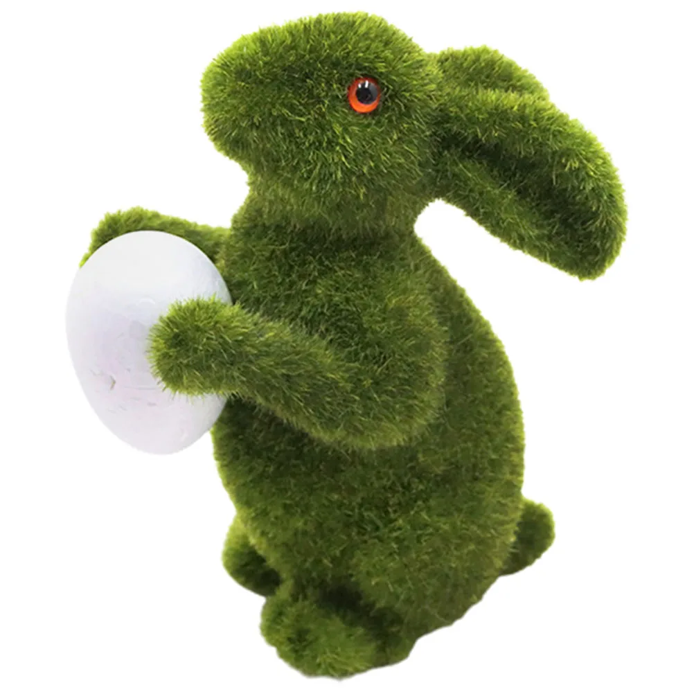 

Flocking Rabbit naments Artificial Small Bunny Decor Lawn Garden Crafts Easter Patio Decoration Yard Sculpture
