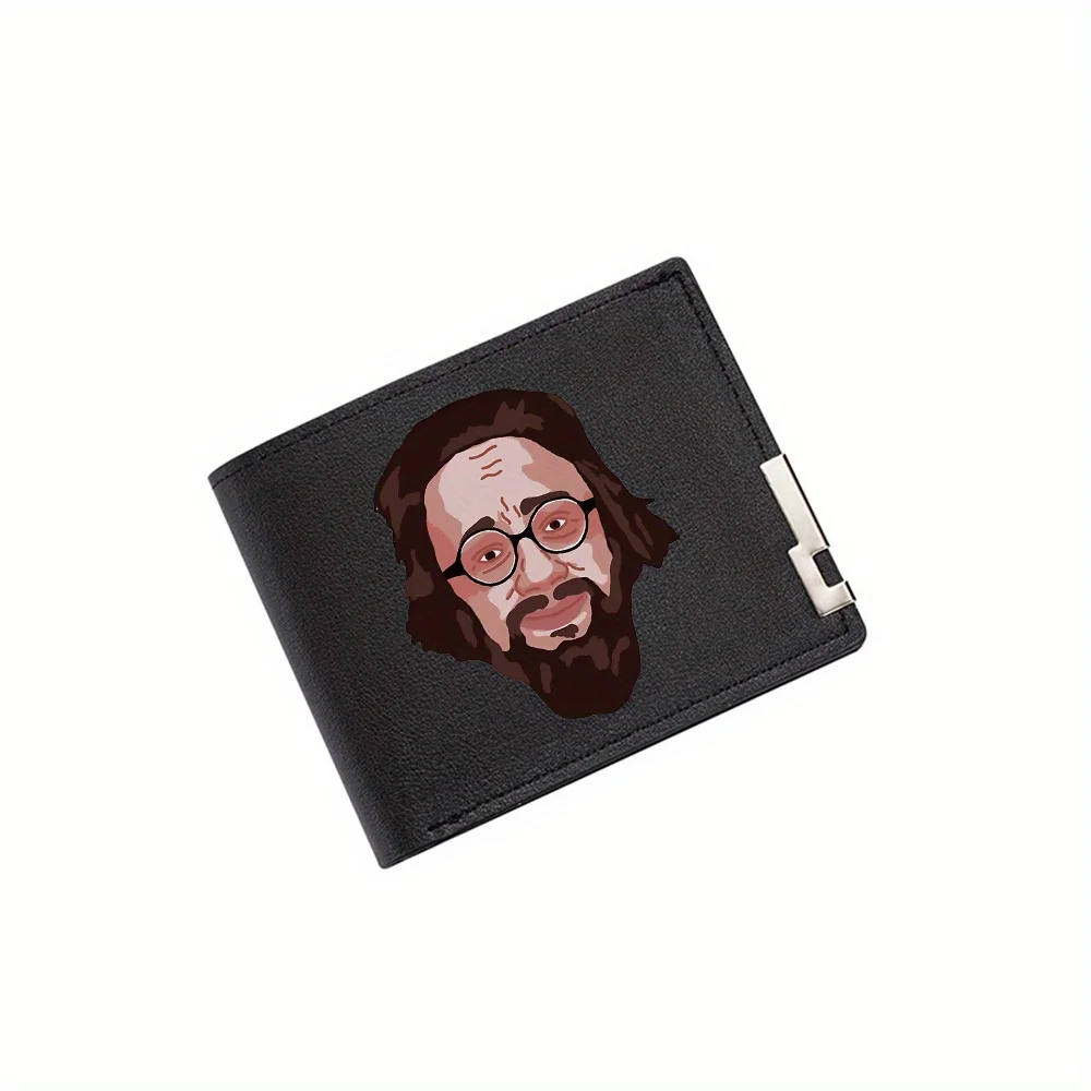 Gafas redondas para hombre, cara de barba, cartera para hombre, diseño de impresión, Simple, moderno, elegante, de negocios, padre, novio, amante de Navidad