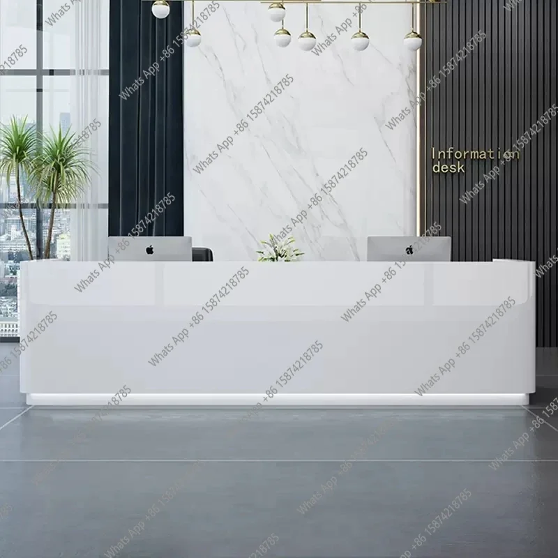 

YX Белые современные стойки регистрации Салон красоты Роскошный бар Ресторан Дизайн дисплея Стойки регистрации Органайзеры Бюро Модная мебель