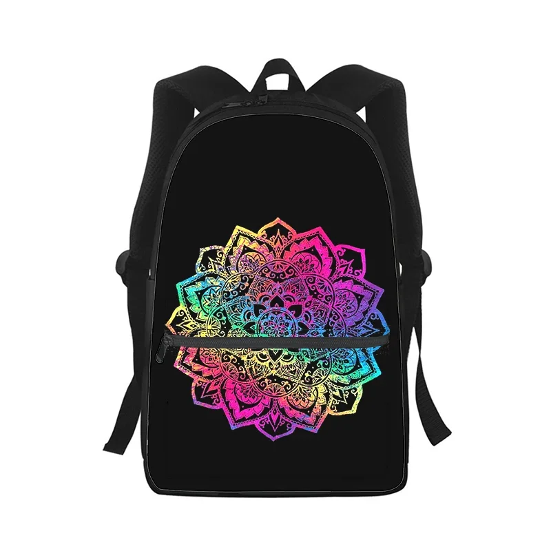 Mandala flor totem arte das mulheres dos homens mochila impressão 3d moda estudante saco de escola portátil mochila crianças viagem bolsa ombro