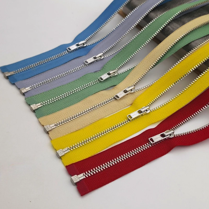 

10pcs/Lot YKK Zipper Metal 3# 30-80cm Bright Copper Single Open Down Jacket Arts Crafts DIY Apparel Sewing Supplies