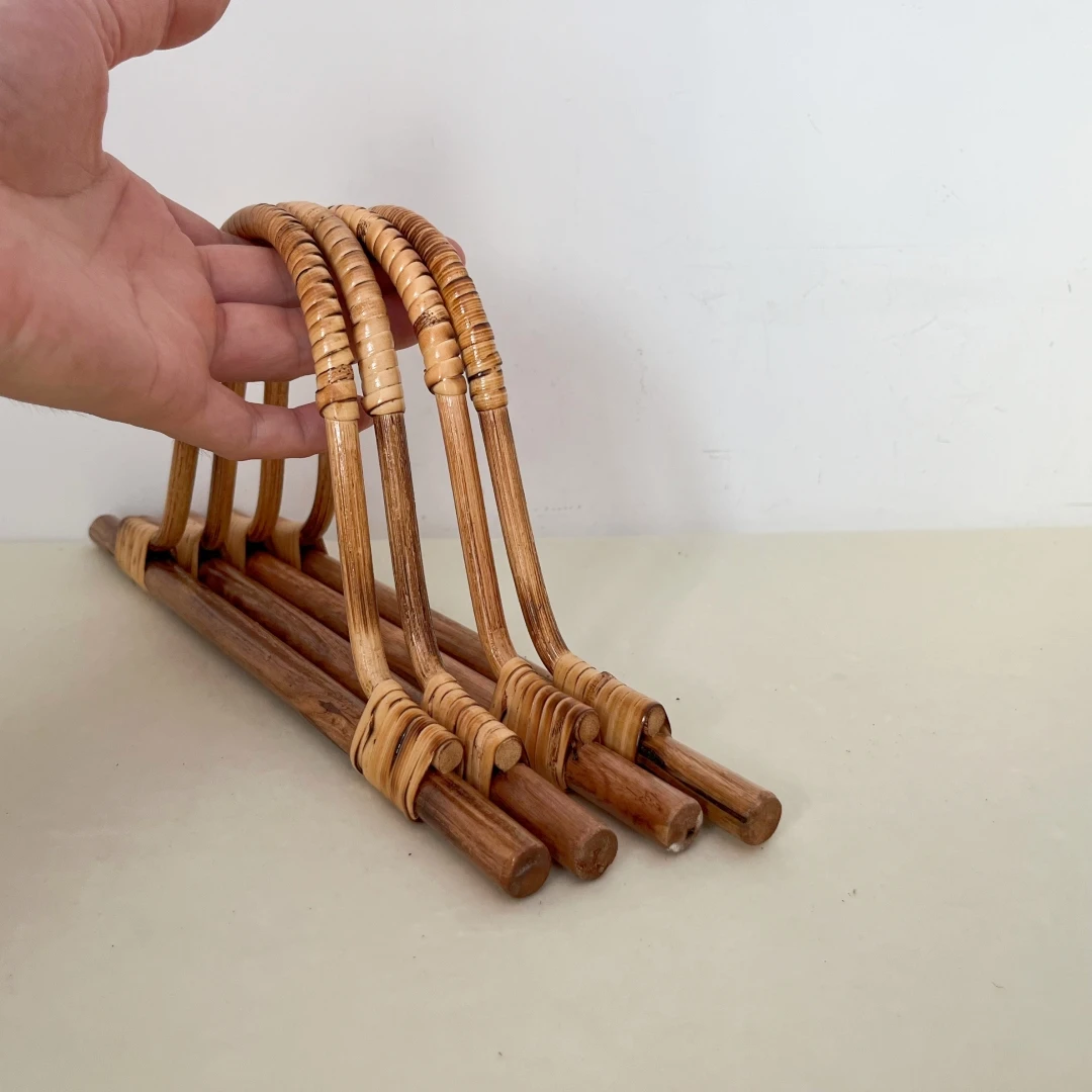DIY Handbag Handles Kit Handmade Natural Rattan Craft for Summer Tote Bag Making Antique Color Bag Parts And Accessories