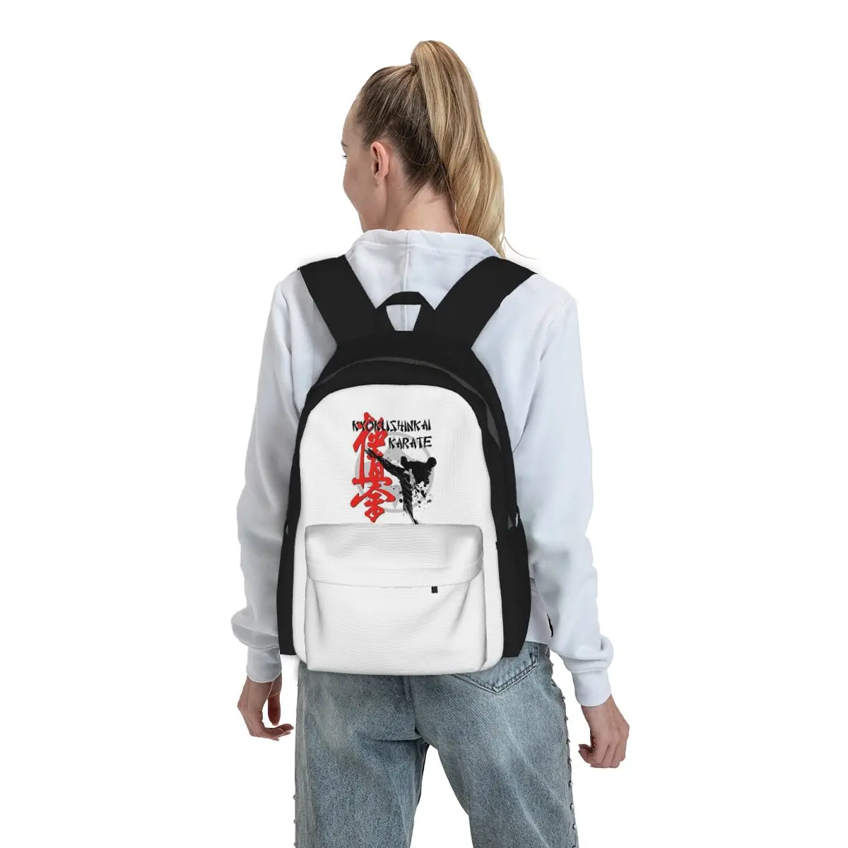 

Kyokushin Karate Bushido Values Backpack Student BookBag Children School Bag Computer Shoulder Bags for Men Women