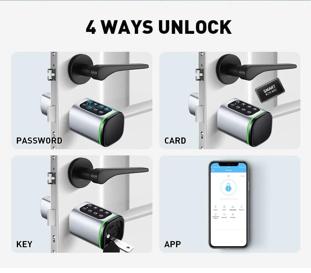 Customized 60+40 30+60 smart cylinder lock Euro mortise Alexa tuya ttlock password keyless replace Euro electronic cylinder lock