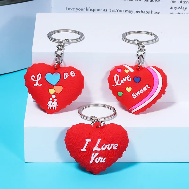 Valentine's Day Gift Creative Love Keychain Couple Schoolbag Pendant Adornment Heart Keychain