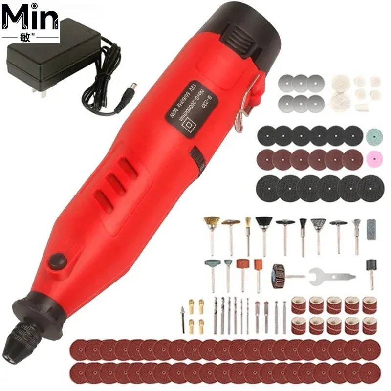 12V Mini Handheld Polishing Machine Engraving Pen with Polishing Accessories Portable Grinding Tool for Jewelry Glass
